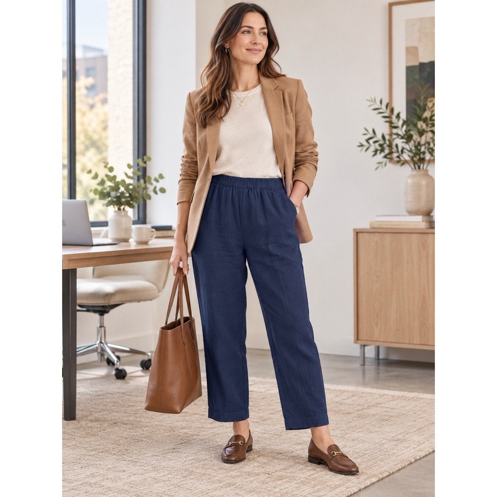 Quince M 100% European Linen Pants, Boho, Preppy, EUC, Resort, Beach